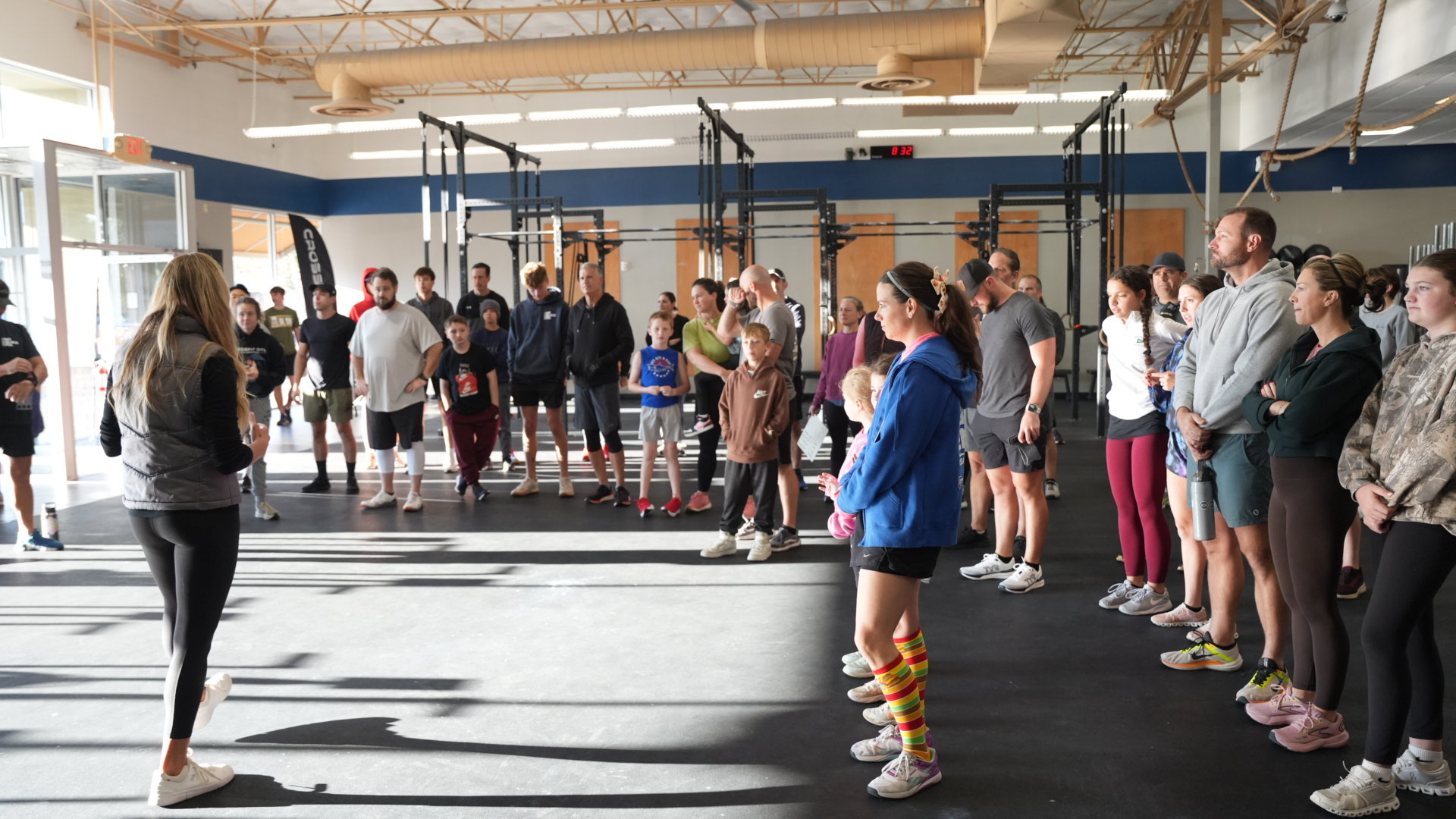 Members gathered together on the training floor